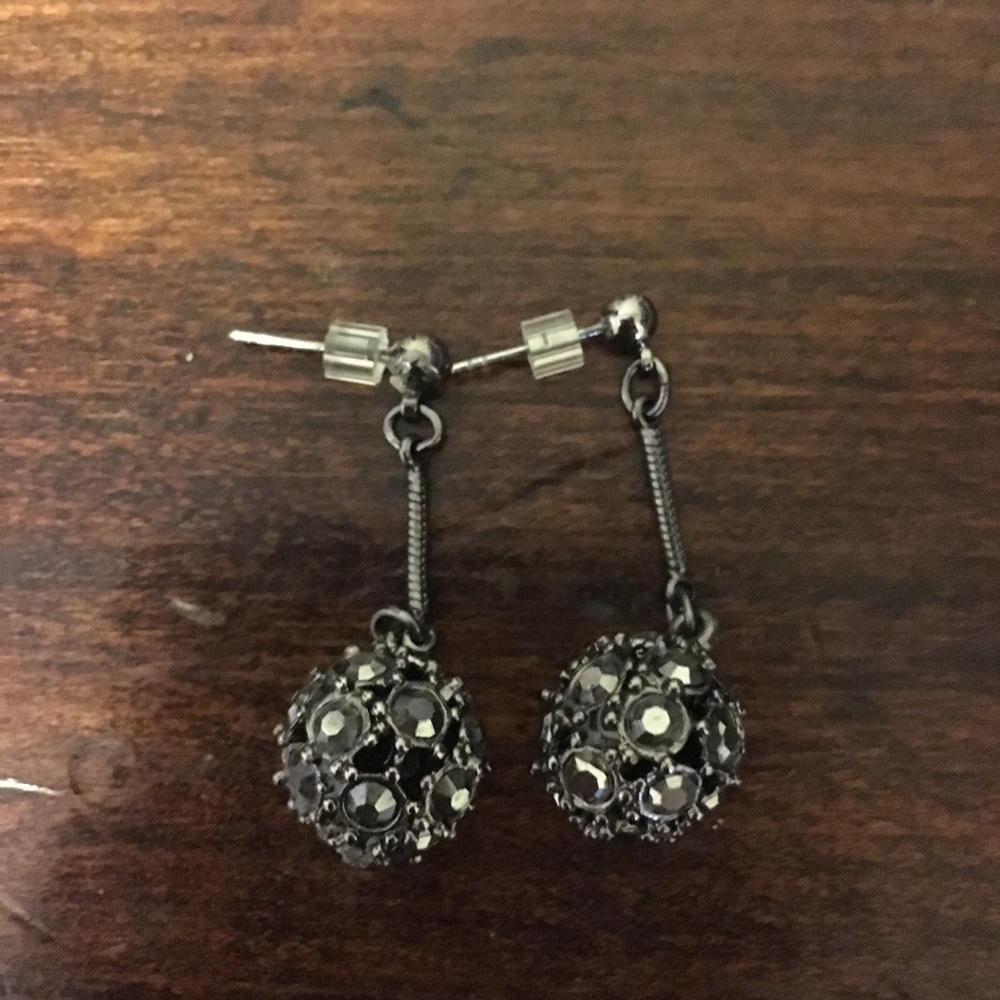 Express Black Dangly Earrings
